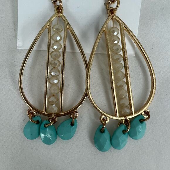 Ashley Cooper Dangle Crystal turquoise Earrings - Picture 3 of 8